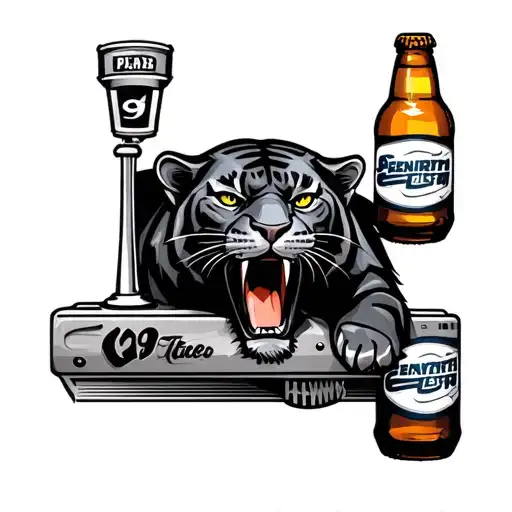 Penrith panthers, seahawks, slot machine, beer bottle tattoo design idea