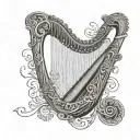 Guinness harp with detailed shading, change date on harp to 1966 tattoo design idea