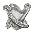 Guinness harp with detailed shading, change date on harp to 1966 tattoo design idea
