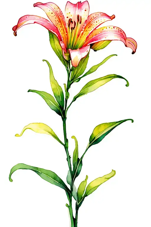 stargazer lily intertwined tattoo design idea