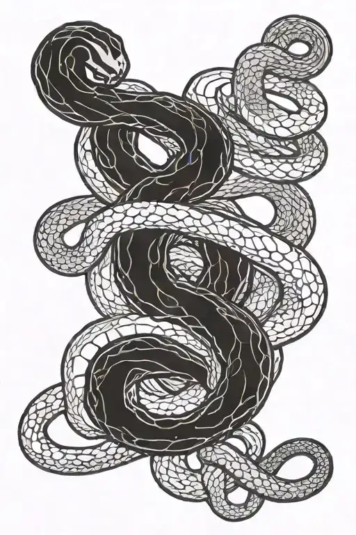 Snake with Kobe Bryant logo in the middle part tattoo design idea