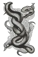 Snake with Kobe Bryant logo in the middle part tattoo design idea