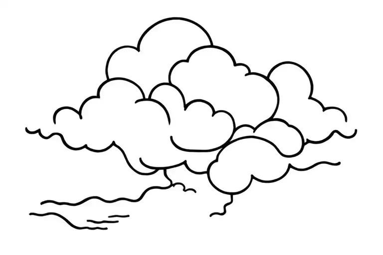 stronger than the storm clouds tattoo design idea