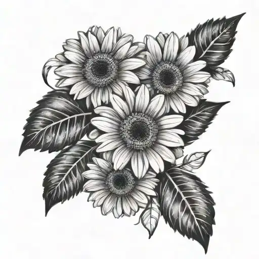 children, creative, gerbera tattoo design idea