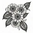 children, creative, gerbera tattoo design idea