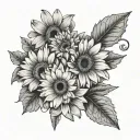 children, creative, gerbera tattoo design idea