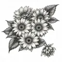 children, creative, gerbera tattoo design idea