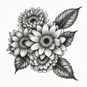 children, creative, gerbera tattoo design idea