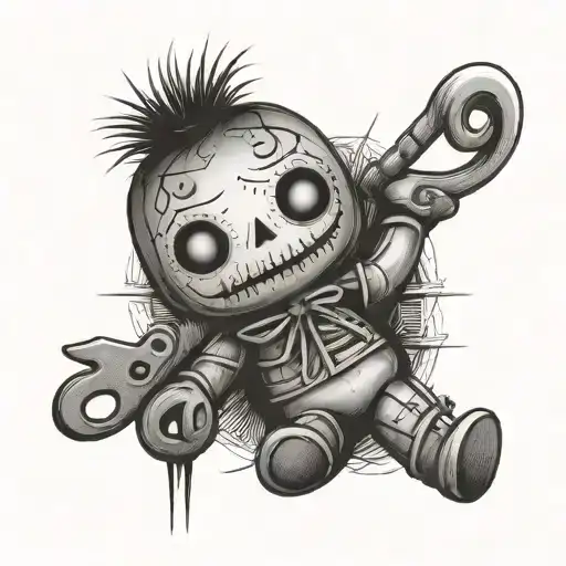 voodoo doll tattoo design idea