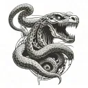 snake from skeleton, abstract, mechanic, industrial, cyberpunk, snake slithers through mechanic tattoo design idea