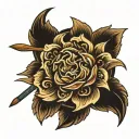 a wooden cane tattoo design idea