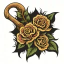 a wooden cane tattoo design idea