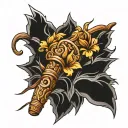 a wooden cane tattoo design idea