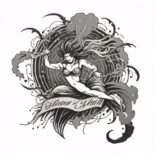 text written, storm, dancing in the rain tattoo design idea