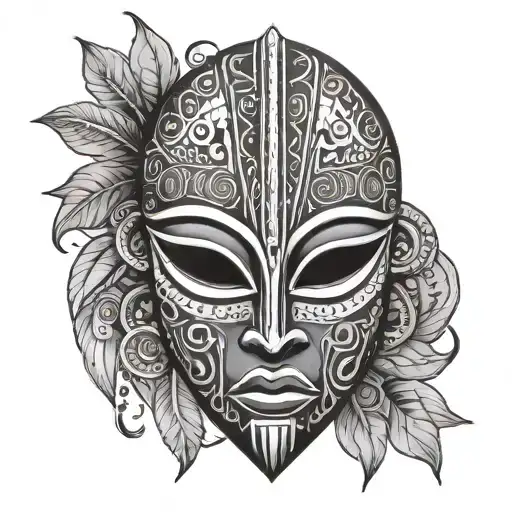 African Mask tattoo design idea