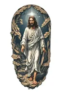 jesus walking tattoo design idea