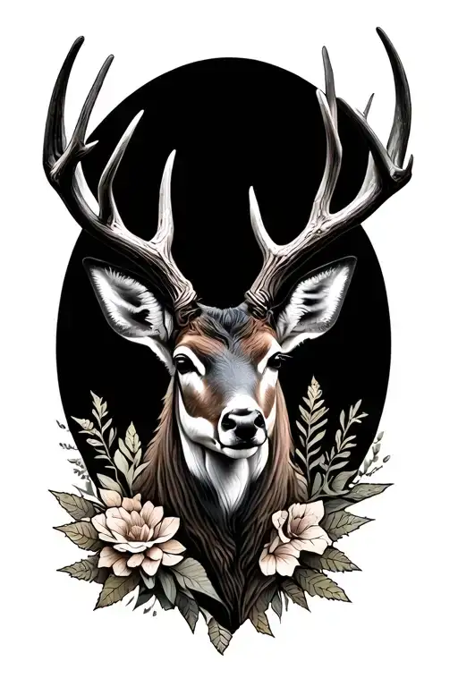 Deer antlers tattoo design idea