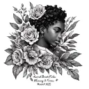 Create a tattoo using the name Azariah Blessing Forbes.  I want  Azariah Blessing Forves and March 19, 2025 on it and he tattoo design idea