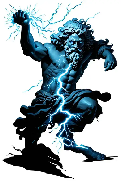 Zeus lightning coming out of eyes throwing a lightning bolt  tattoo design idea