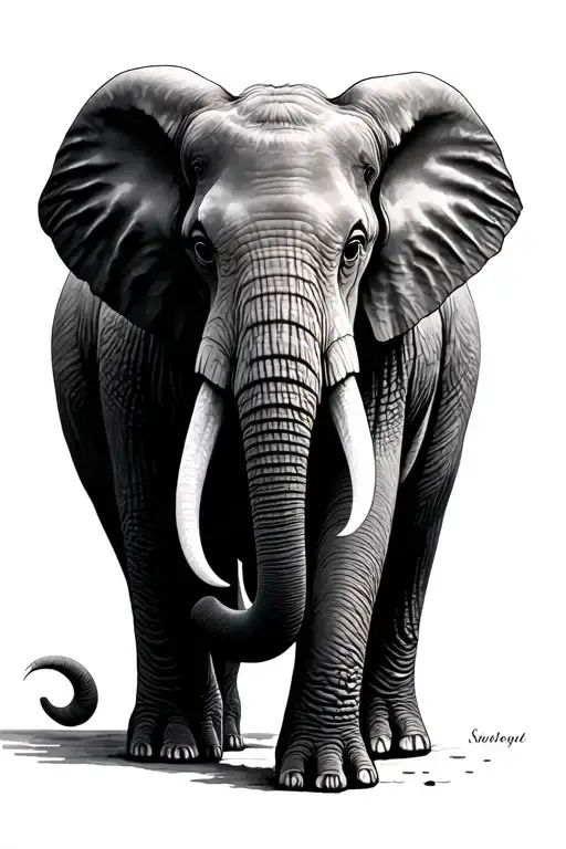elephant tattoo design idea