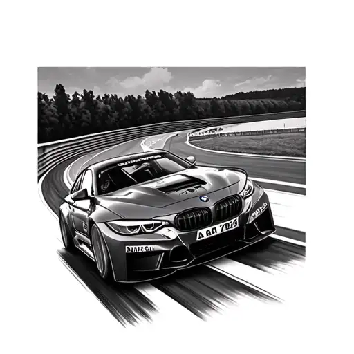 nurburgring race track with Bmw tattoo design idea