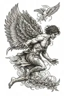 icarus falling tattoo design idea