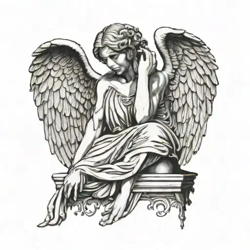 weeping angel tattoo design idea