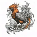phoenix rising tattoo design idea