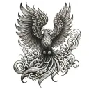 phoenix rising tattoo design idea