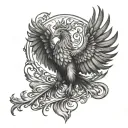 phoenix rising tattoo design idea