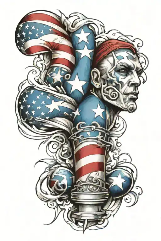 patriotic sleeve tattoo tattoo design idea