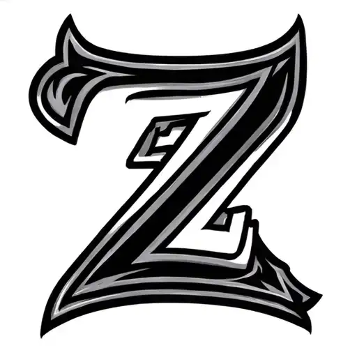 Zeke name tattoo with big Z character tattoo design idea