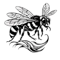 bees flying tattoo design idea