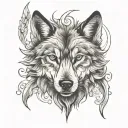Wolf Spirit Animal tattoo design idea