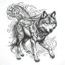 Wolf Spirit Animal tattoo design idea