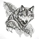 Wolf Spirit Animal tattoo design idea