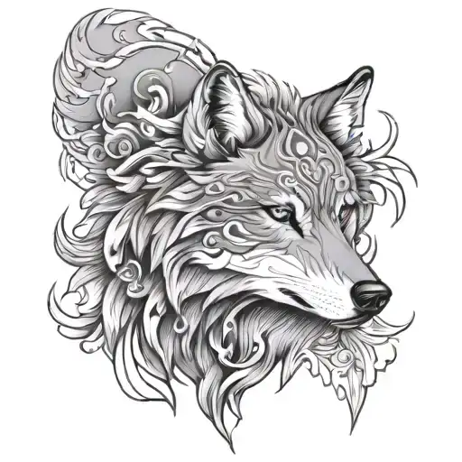 Wolf Spirit Animal tattoo design idea