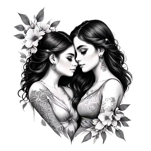 matching mother daughter tattoo design idea