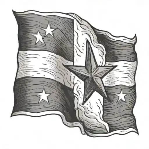 Texas flag ripping tattoo design idea