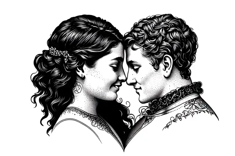 Minimalistic chest tattoo for a man, symbolizing family love and connection, honoring parents. Designed for the upper ch tattoo design idea