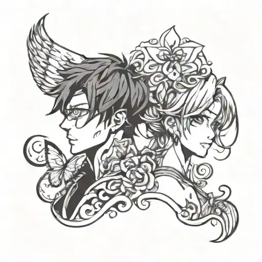 matching couple tattoo tattoo design idea