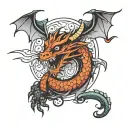 dragon reversible tattoo design idea