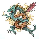 dragon reversible tattoo design idea