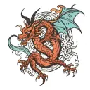 dragon reversible tattoo design idea