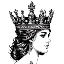 "Yazmin" a chess queen crown tattoo design idea