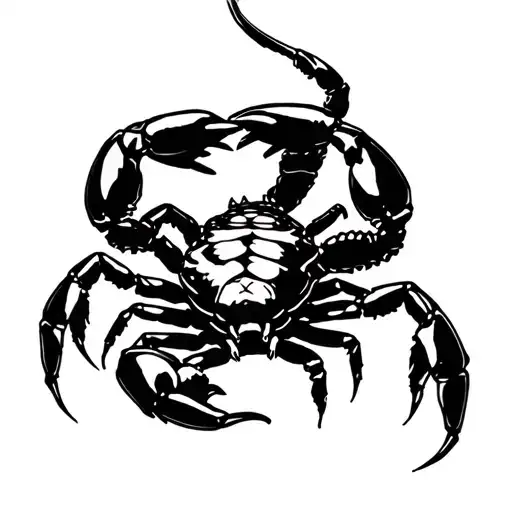 scorpion and crab holding tattoo design idea