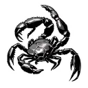 scorpion and crab holding tattoo design idea