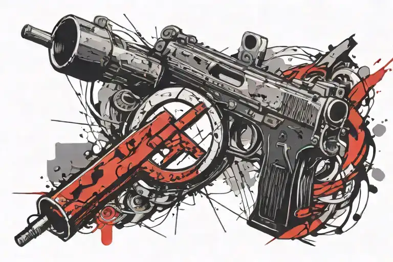 hammer and sickle in a military theme tattoo design idea