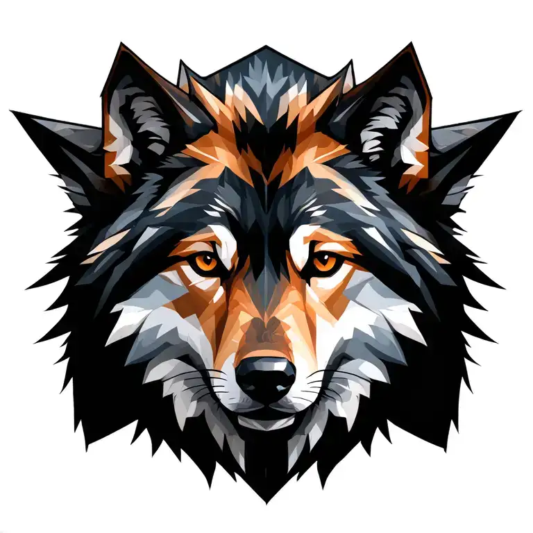 wolf looking forward tattoo design idea