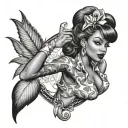 black girl pin up girl tattoo design idea